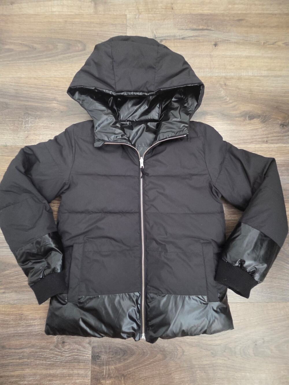 J.Crew Reversible Black Puffer Bomber Jacket with PrimaLoft (Size S)
